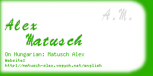 alex matusch business card